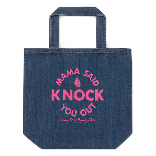 Organic denim tote bag